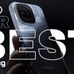 Back view of iQOO 15R smartphone showcasing its dual camera module and 144Hz AMOLED display design.