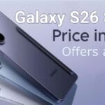 Samsung Galaxy S26 Series showing S26, S26+ and S26 Ultra in official colour variants with premium flagship design.