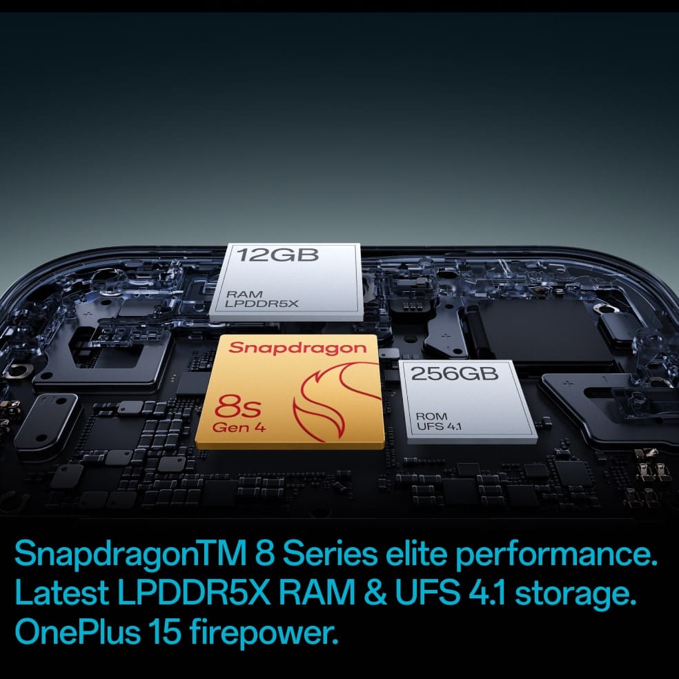 Qualcomm Snapdragon 8s Gen 4 chipset visual representing high performance in OnePlus Nord 6