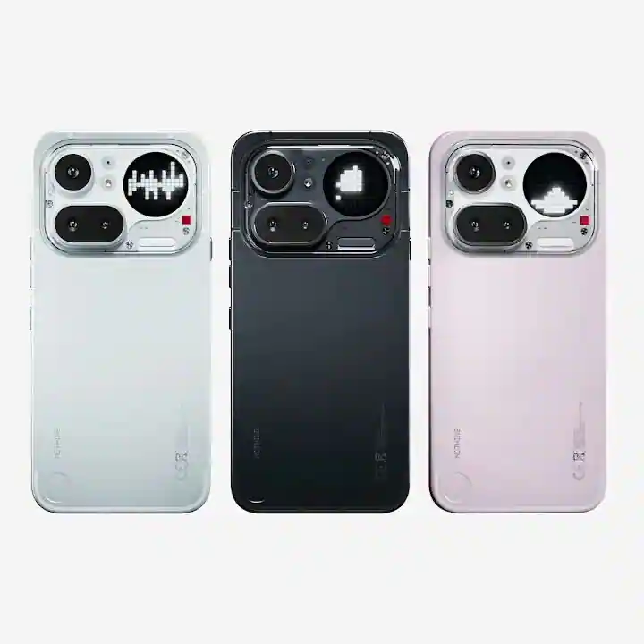 Transparent back design of Nothing Phone (4a) Pro showing camera layout