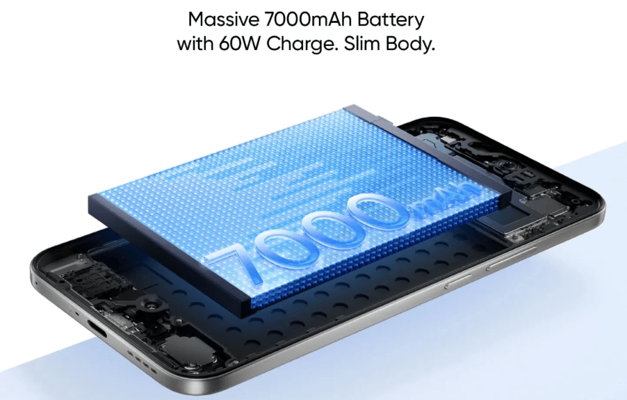 Realme 16 5G battery performance illustration showing long usage