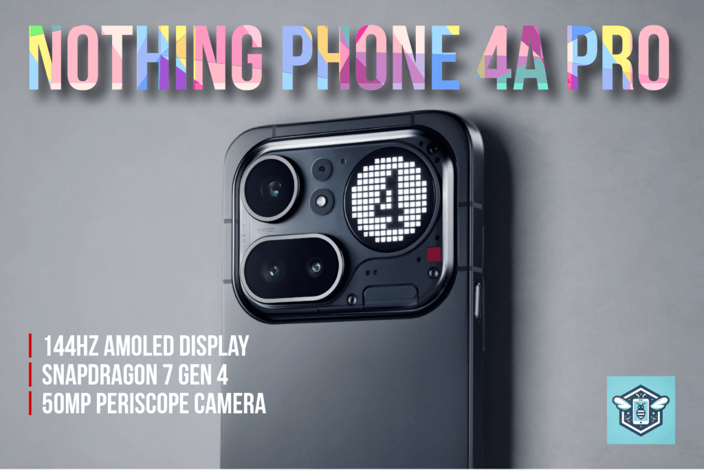 Nothing Phone (4a) Pro smartphone showing transparent design and triple camera system