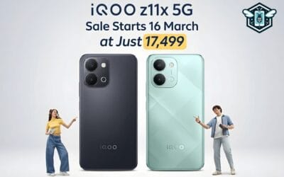 iQOO Z11x 5G smartphone hero image highlighting Amazon sale starting March 16 with ₹17,499 launch price and key specifications.