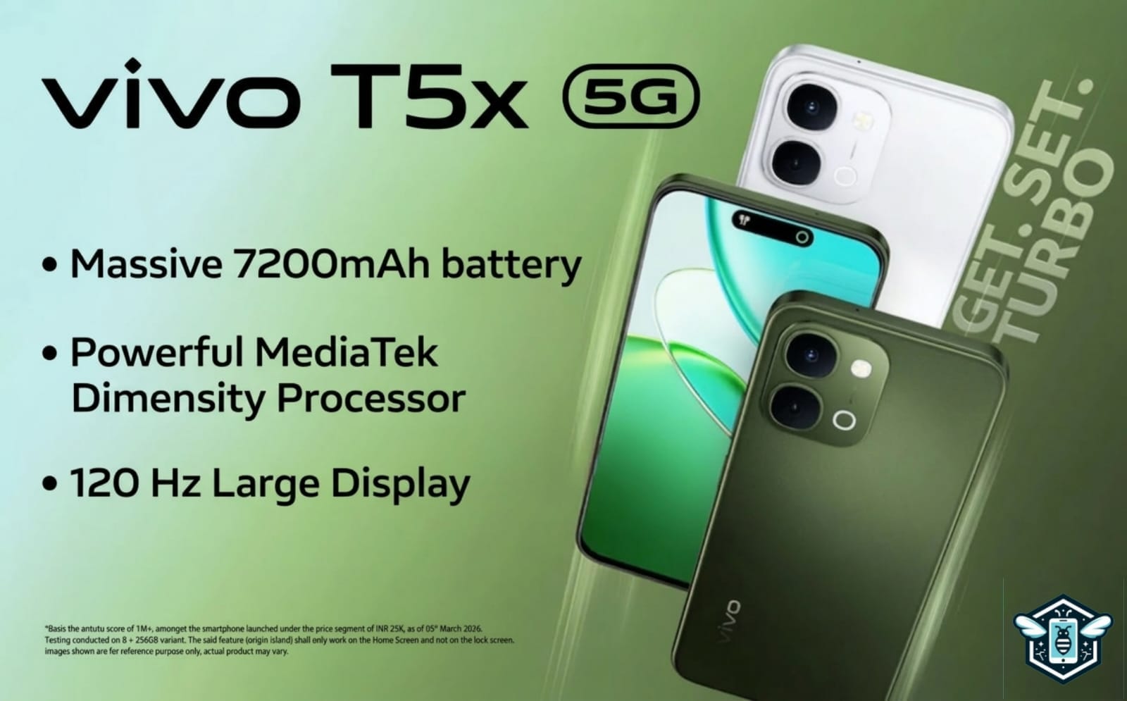 Vivo T5x 5G smartphone teaser highlighting its upcoming India launch on March 17 with curved display and modern design.